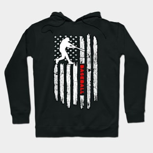 Baseball Player Lover American Flag Team Hoodie